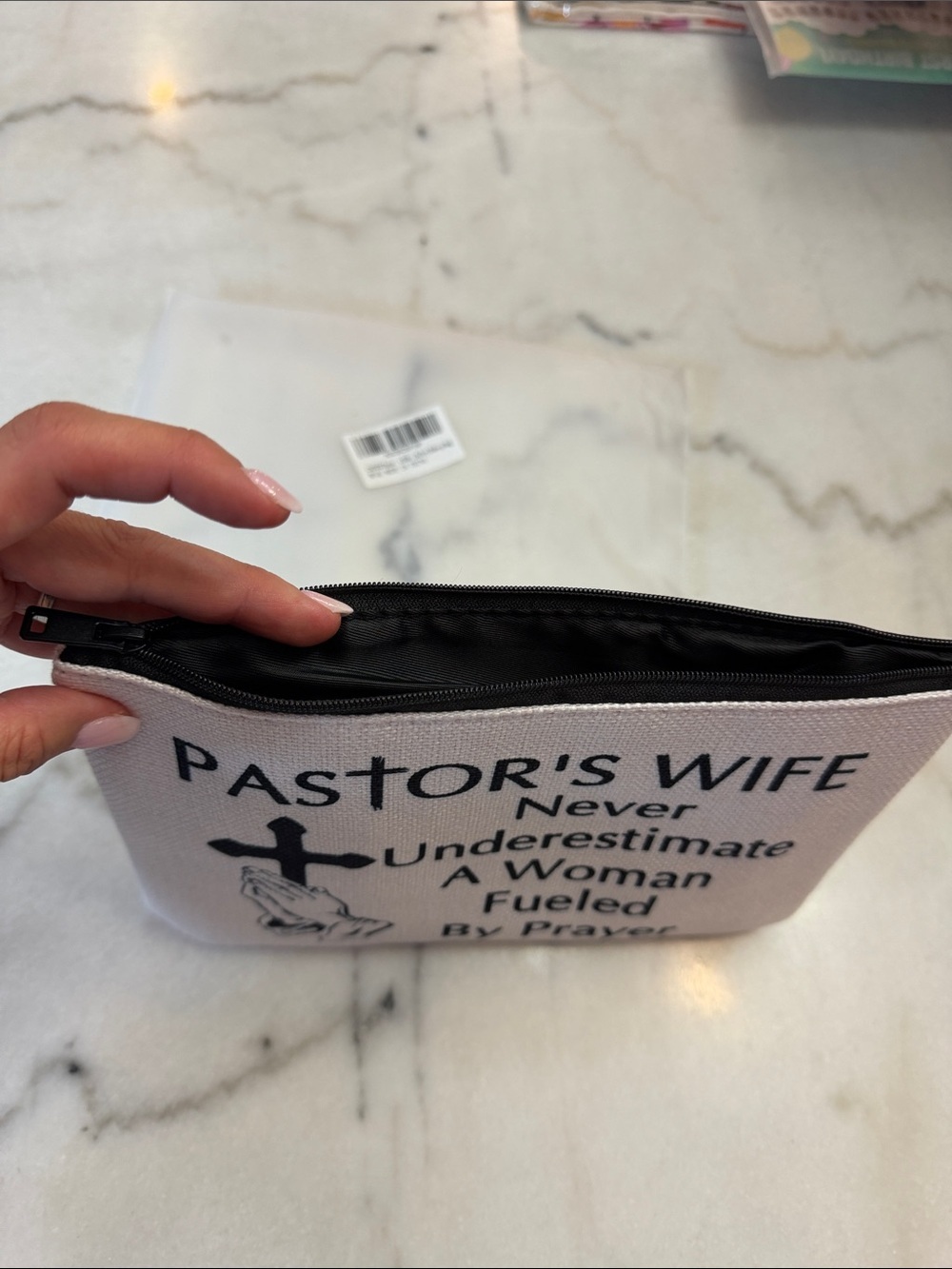 Pastor's Wife Canvas Pouch - Pink - Picture 2 of 4